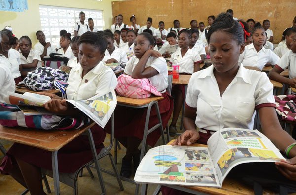 Rudolph Brown/Photographer
Christopher Barnes, Managing Director the Gleaner visit Paul Bogle Junior High, Teacher's Day 2012 in St Thomas on Monday, May 7-2012