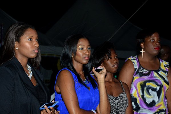 Winston Sill/Freelance Photographer
To Mom With Love Concert, held at LIME Golf Academy, New Kingston on Sunday night May 11, 2014. Here are Jhanine Jackson (left); Jheanell Jackson (second left); Donelle Satchwell (second right); and Courtni Jackson (right).
