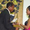 Colin Hamilton/freelance photographer
In the category of Track and Field, Shelly-Ann Fraser receives an award for outstanding performance?from Dr. Colin Gyles during UTECH Annual Sports Awards Ceremony at the Alfred?Sangster Auditorium on Thursday February 11, 2010.