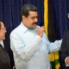 Rudolph Brown/Photographer
Prime Minister Andrew Holness,(left) greets Nicolás Maduro, (right) the President of the Bolivian Republic of Venezuela at Jamaica House during a Working Visit to Jamaica on Sunday, May 22, 2016