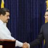 Rudolph Brown/Photographer<\n>Prime Minister Andrew Holness,(right) shakes hand with Nicolás Maduro, (left) the President of the Bolivian Republic of Venezuela at Jamaica House during a Working Visit to Jamaica on Sunday, May 22, 2016