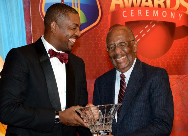 Winston Sill/Freelance Photographer
The West Indies Cricket Board Inc. (WICB) and The West Indies Players Association (WIPA) presents the WICB/WIPA 2nd Annual Awards Ceremony, held at the Jamaica Pegasus Hotel, New Kingston on Thursday night June 5, 2014. Here are Dave Cameron (left); and Teddy Griffiths (right).
