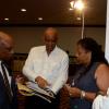 Winston Sill/Freelance Photographer
PUBLIC AFFAIRS DESK:-----Comparing notes (from left) Christopher Samuda, Conrad Graham, Pauline Findlay and Osa Osageboro.
Wolmers Trust presents the Media Launch of Ailey2, held at the Jamaica Pegasus Hotel, New Kingston on Thursday night may 29, 2014.