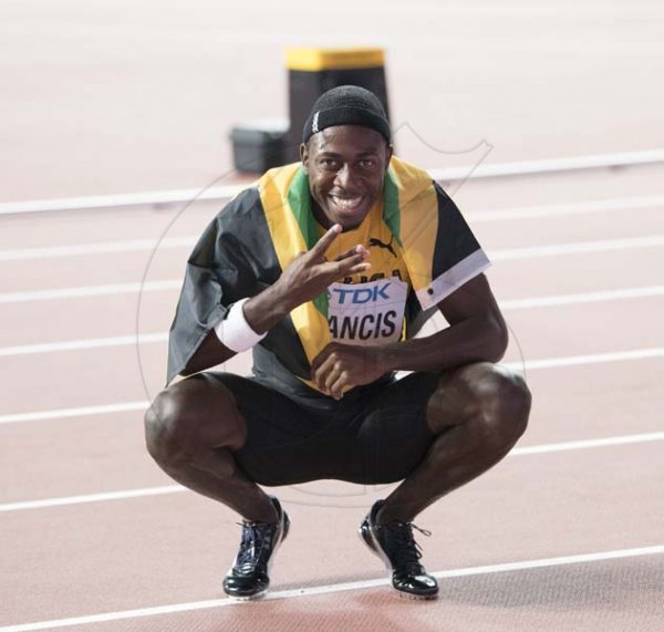 Javon Francis moments after anchoring the 4x400M Mixed Relay 2019 IAAF World Athletic Championships held at the Khalifa International Stadium in Doha, Qatar on Sunday September 29, 2019.