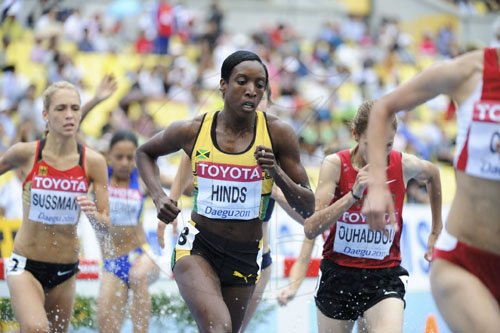 Ricardo Makyn/Staff Photographer
Jamaica?s Korene Hinds competing in the first round of the Womens 3000 Steeplechase Heat.