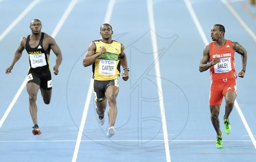 Ricardo Makyn/Staff Photographer
Jamaica Nesta Carter, in the mens 100 meters.