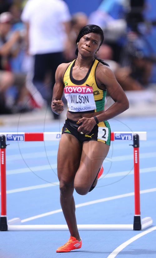 Ricardo Makyn/Staff Photographer 
Nickeisha Wilson,womens 400 hurdles, Daegu. August 29, 2011