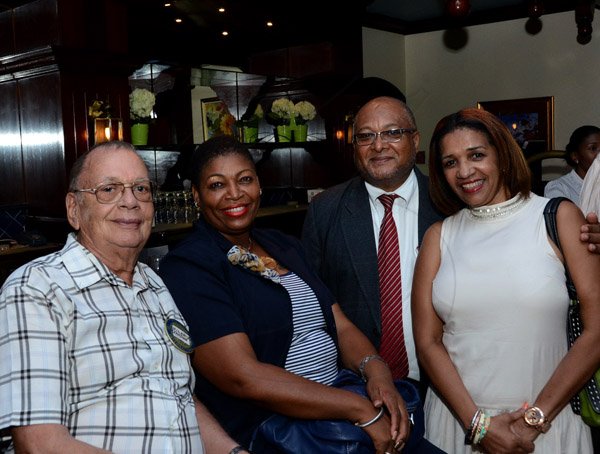 Winston Sill/Freelance Photographer
The Rotary Club of New Kingston host "Media Lyne", held at Courtleigh Hotel, New Kingston on Tuesday night August 12, 2014. Here are Hilary Jardine (left); Fay Tomlinson (second left); Major Richard Reece (second right); and Angela Amir (right).