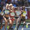 Jamaica's Natoya Goule (second right) competes int he heats of the women's 800m at the 2016 Olympic Games in Rio de Janeiro, Brazil yesterday. Goule finished 25th in 2:00.49.<\n>Ricardo Makyn/Staff Photographer