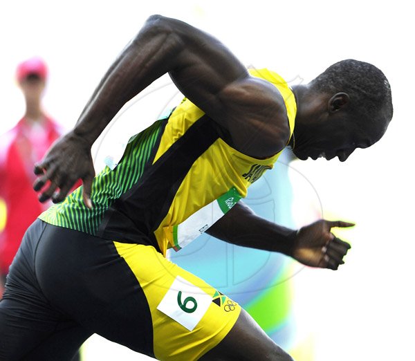 Ricardo Makyn/Staff Photographer 
Rio 2016 Olympics

Bolt on the go as he eased into today's semi-final.