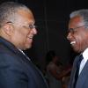 Colin Hamilton/Freelance Photographer
50/50 Opening Ceremony on Monday August 20, 2012 at the Pegasus Hotel.
From left, Minister Peter Phillips greets Sir George Alleyne.