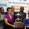 Gladstone Taylor / Photographer

The Marketing Counselors boss Adrian Robinson (second right) and staff member Eileen Lewis (second left) show off the Top Billing award with Gleaner Managing Director Christopher Barnes (centre), Advertising Operations Manager Nordia Craig (left) and Business Development and Marketing Manager Karin Cooper.

Jamaica Gleaner hosts advertisers appreciation and agency awards luncheion held at the jamaica Pegasus, kingston