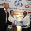 Gladstone Taylor / Photographer

OGM Integrated Communications' Oral McCook (left) and Restaurant of Jamaica's Tina Matalon (second left) accept the second place award from Gleaner Business Development and Marketing Manager Karin Cooper and Gleaner Managing Director Christopher Barnes.

Jamaica Gleaner hosts advertisers appreciation and agency awards luncheion held at the jamaica Pegasus, kingston