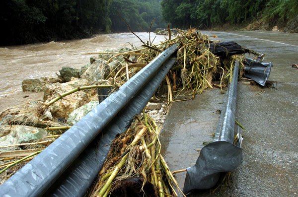 Ricardo Makyn/Staff Photographer.
Rails that have been damaged in  the Gorge on Thursday 30.9.2010.