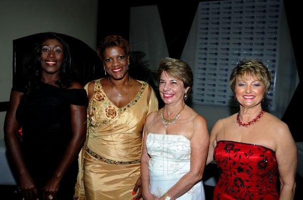 Winston Sill / Freelance Photographer
The AMCHAM Business and Civic Leadership Awards Gala anmd Presentation, held at the Jamaica Pegasus Hotel, New Kingston on Monday night September 26, 2011. Here are Barbara McDaniel (left); Michelle Wilson-Reynolds (second left); Diana Stewart (second right); and Becky Stockhausen (right).