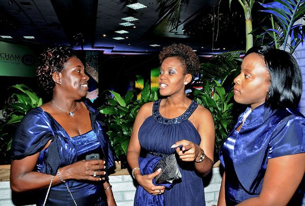Winston Sill / Freelance Photographer
The AMCHAM Business and Civic Leadership Awards Gala anmd Presentation, held at the Jamaica Pegasus Hotel, New Kingston on Monday night September 26, 2011. Here are Valerie Neil (left); Korrie-Ann Tucker (centre); and Camille Steer (right).