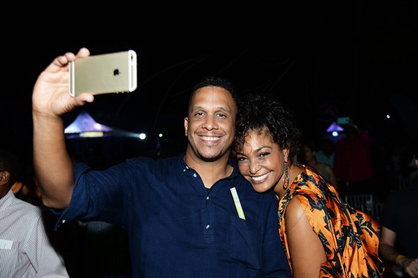 Jermaine Barnaby<\n>Its selfie time for DJ Bambino and his wife Shauna Gaye-Hart at with husband Bambino at an Evening with Air Supply at Couples Sans Souci in Ocho Rios on Saturday. *** Local Caption *** @Normal:Its selfie time for DJ Bambino and his wife Shauna Gaye-Hart at 'An Evening with Air Supply' at Couples Sans Souci in Ocho Rios on Saturday.