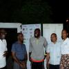 Winston Sill/Freelance Photographer
Dinner for Athletes who participated in the Jamaica International Invitational (JII) track and field meet, held at the Jamaica Pegasus Hotel, New Kingston on Friday night May 2, 2014. Here are Rainford Wint (left); Donald Quarrie (second left); Lashawn Merritt (third left); Dr. Warren Blake (third right); Terri-Karelle Reid (second right); and Ian Forbes (right).