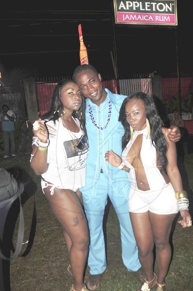 Sheena Gayle                                                             From left: Shana Lynch along with Ricardo Comrie of Endless Possibilities and Trina Roberts enjoyed the backstage access to ATI’s Stages in Negril.