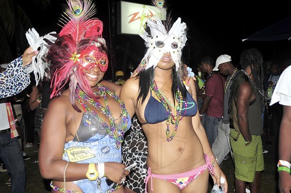 Sheena Gayle                                                                 It was all about ATI Stages New Orleans and these two beauties represented the Mardi Gras flavour well in Negril