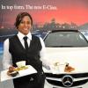 Jermaine Barnaby/Photographer
Waitress Lamour Gordon serves up lunch at The New E-Class Sedan launched on Monday, September 9, 2013 Silver Star Motors Limited, South Camp Rd, Kingston.