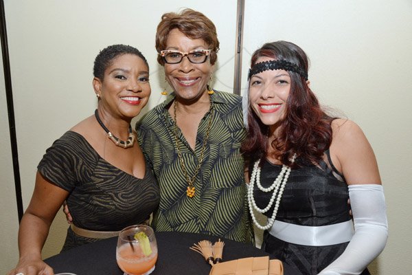 Rudolph Brown/Photographer
Dr. Claudette Cooke,(centre) VP, HR and PR, Jamaica Broilers Group pose with Joan Forrest-Henry, (left) Divisional Sales and Marketing Manager, Best Dressed Chicken and Vanessa King at the Best Dressed Chicken Sales awards at Sandals Ochi on Saturday August 21, 2016