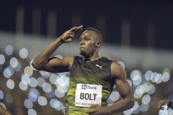 Gladstone Taylor/Photographer

Usain Bolt salutes the crowd at the National Stadium one last time after winning his final race in Jamaica at the JN Racers Grand Prix on Saturday June 10, 2017. *** Local Caption *** Gladstone Taylor/Photographer

Usain Bolt salutes the crowd at the National Stadium one last time after winning his final race in Jamaica at the JN Racers Grand Prix on Saturday night.