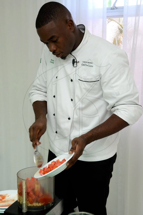 Winston Sill/Freel;ance Photographer
The Embassy of Brazil and the Spanish Court Hotel presents a Culinary Demonstration, by chef Garcia Brown, held at Spanish Court Hotel, St. Lucia Avenue, New Kingston on Monday August 18, 2014.