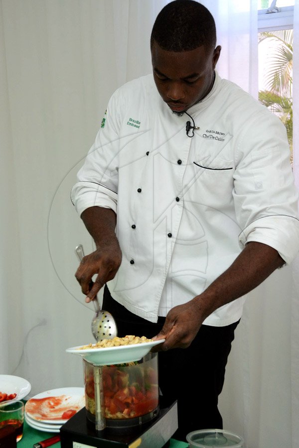 Winston Sill/Freel;ance Photographer
The Embassy of Brazil and the Spanish Court Hotel presents a Culinary Demonstration, by chef Garcia Brown, held at Spanish Court Hotel, St. Lucia Avenue, New Kingston on Monday August 18, 2014.