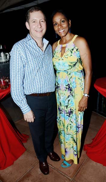 Rudolph Brown/Photographer
Outgoing President of Scotiabank, Bruce Bowen and his lovely wife Suzanne were picture perfect at his dinner hosted by the Chairwoman of the Bank's board, Mrs. Sylvia Chrominska.