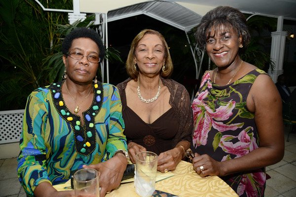 Rudolph Brown/Photographer
From left are Elaine Jefferson, Dorothea Williamson and Yvette Smith at the Calabar Old Boys Annual Reunion Dinner at the Mona Visitors Lodge on Saturday, October 5, 2013