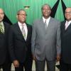 Rudolph Brown/Photographer
Class of 1979  from left are Colin Henry, George Roper, David James, Michael Roofe and Michael Fennel pose at the Calabar Old Boys Annual Reunion Dinner at the Mona Visitors Lodge on Saturday, October 5, 2013