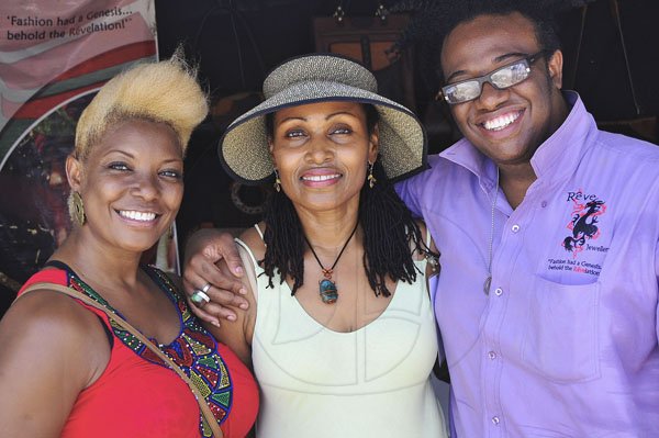 Janet Silvera Photo
 
Taesea Bennett (left) and brother Duane (right) share lens time with Sharon Parris-Chambers at Calabash in Treasure Beach, St. Elizabeth last weekend.