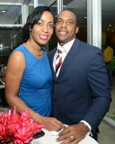 Rudolph Brown/Photographer
Jermaine with his wife Novlet Deans pose with at the Caribbean Airlines awards and Corporate Event at the Jamaica Pegasus Hotel on Friday, November 15, 2013