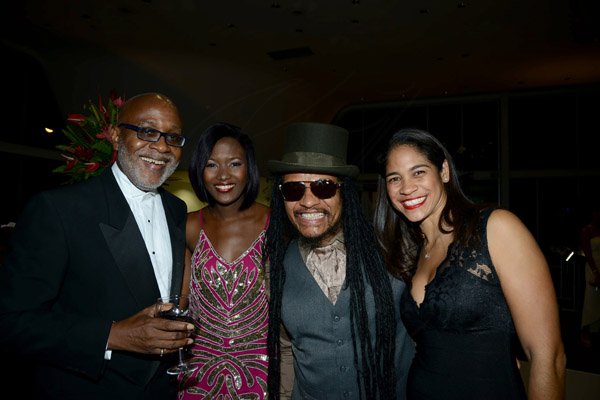 Winston Sill/Freelance Photographer
From left: Kingsley Cooper and daughter Safia Cooper, Maxi Priest and Catherine Goodall poses for the camera ay Caribbean Fashion Week (CFW) opening Fashion Gala, held at The Audi Terminal, Oxford Road, New Kingston on Friday night June 13, 2014.