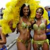 Winston Sill / Freelance Photographer
Bacchanal Jamaica Carnival Road Parade, on the streets of Kingston, held on Sunday April 7, 2013. Here is Yendi Phillipps (left) and a friend,