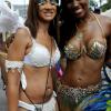 Winston Sill / Freelance Photographer
Bacchanal Jamaica Carnival Road Parade, on the streets of Kingston, held on Sunday April 7, 2013. Here is Sara Lawrence (right) and a friend.