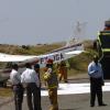 Norman Grindley/Chief Photographer
This single engine plane shot the run way at the Norman Manley international air port in Kingston and crash on the Port Royal road about 10:25 am  March 4, 2011. The pilot and another passenger were taken to hospital.