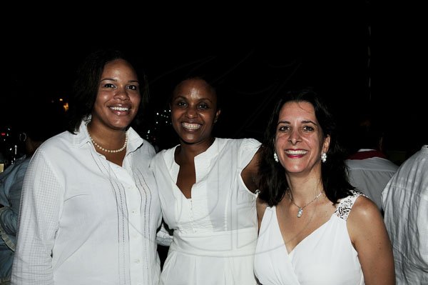Winston Sill / Freelance Photogra
Chester Francis Jackson Birthday Party, held at Spanish Court Hotel, St. Lucia Avenue, New Kingston on Sunday  night August 26, 2012. Here are Allison Shaw (left); Trisha William-Singh (centre); and Zein Issa-Nakash (right).