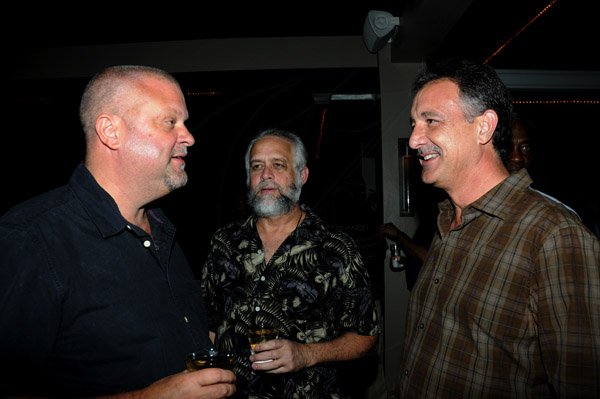 Winston Sill / Freelance Photographer
Coldwell Banker Jamaica Realty and Caribbean Producers Jamaica (CPJ) host Reception to celebrate a good year ever, held at CPJ Market, Lady Musgrave Road on Friday night December 7, 2012. Here are John Lanigan (left); Stephen Steel (centre); and Andrew Issa (right).