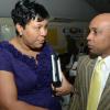 Rudolph Brown/ Photographer
Christopher Samuda chat with Dianna Blake- Bennett, Marketing Manager of CSS at the Centralized Strategic Services, (CSS) seminar "driving efficiencies through shared services" at the Terra Nova Hotel in Kingston on Wednesday, May 15, 2013