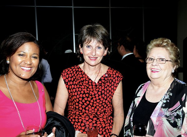 Winston Sill / Freelance Photographer
Dr. Jose Tomas Ares German, ambassador of the Dominican Republic and wife Sheila Stefan de Ares host reception to celebrate the 168th Anniversary of Independence of Dominican Republic, held at the Jamaica Pegasus Hotel, New Kingston on Monday night February 27, 2012. Here are Tammie Parnell (left); Gill Drakes (centre); and Maria Pinchin (right).