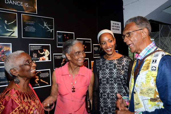 Winston Sill/Freelance Photographer
Jamaica Dance Umbrella (JDU) 2014  Launch,  Awards and Performance Show, held at the Philip Sherlock Centre for the Creative Arts, UWI, Mona on Thursday night March 6, 2014. Here are Jean Small (left); Dr. Mavis Gilmore (second left); Nickie Myers-Edwards (second right); and Clive Thompson (right).