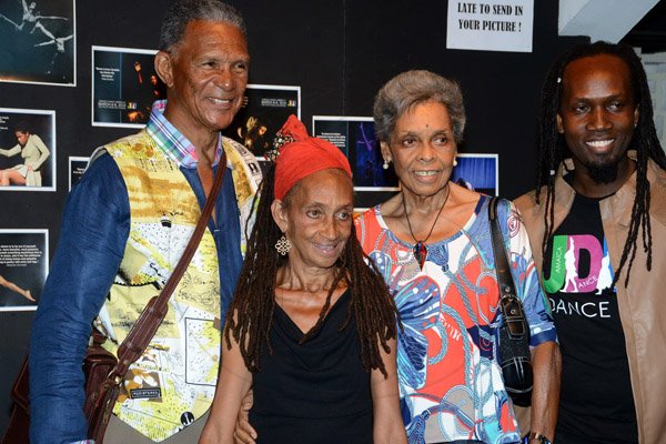 Winston Sill/Freelance Photographer
Jamaica Dance Umbrella (JDU) 2014  Launch,  Awards and Performance Show, held at the Philip Sherlock Centre for the Creative Arts, UWI, Mona on Thursday night March 6, 2014. Here are Clive Thompson (left), awardee; Patsy Ricketts (second left), awardee; Barbara Requa (second right); and Michael Holgate (right).