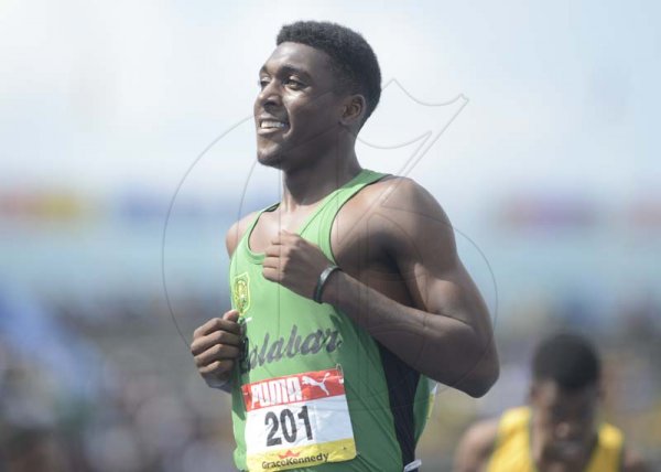 Shorn Hector/Photographer Evaldo Whitehorne of Calabar  wins heat one of the boys class one 400 meter semi-final on day four of the ISSA/GraceKennedy Boys and Girls’ Athletics Championships held at the The National Stadium in Kingston on Friday March 29, 2019