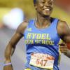 Shorn Hector/Photographer Ashanti Moore of Hydel wins the final of the girls class one 100 meter dash on  day four of the ISSA/GraceKennedy Boys and Girls’ Athletics Championships held at the The National Stadium in Kingston on Friday March 29, 2019