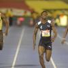Shorn Hector/Photographe Christopher Scott (center)  of Jamaica College wins the boys class three 100 meter finals on day four of the ISSA/GraceKennedy Boys and Girls’ Athletics Championships held at the The National Stadium in Kingston on Friday March 29, 2019
