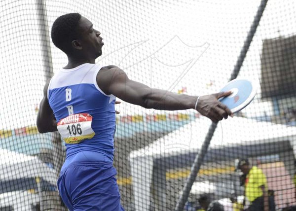 Shorn Hector/Photographer Shavaine Mcfarlane of Buff Bay High competing in the final of the boys discus throw decathlon event on day three of the ISSA/GraceKennedy Boys and Girls’ Athletics Championships held at the The National Stadium in Kingston on Thursday March 28, 2019
