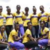 Shorn Hector/Photographer Members of the St Hildas High track team at day three of the ISSA/GraceKennedy Boys and Girls’ Athletics Championships held at the The National Stadium in Kingston on Thursday March 28, 2019