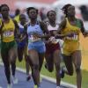 Shorn Hector/Photographer Abigail Shaaffe (right) of St mary High leads the pack in the heat three of the girls class one 800 meters on day three of the ISSA/GraceKennedy Boys and Girls’ Athletics Championships held at the The National Stadium in Kingston on Thursday March 28, 2019